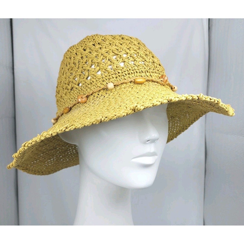 Original Panama Jack Straw Crochet‎ Sun Hat OSFA Beach Summer